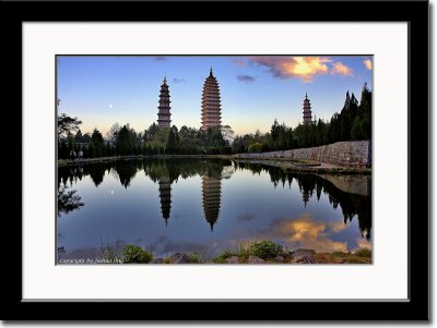 Famous Three Pagodas After Sunset