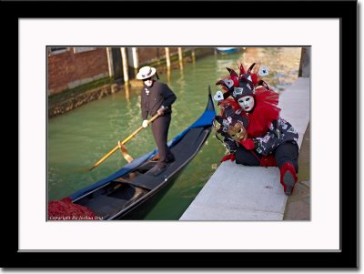 Laura Along Canal and a Passing Gondola