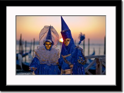 Two Blue Masks at Sunrise