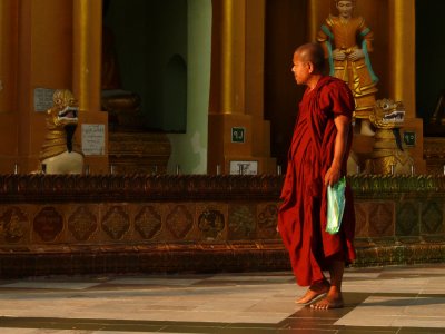 Monk on his visit to Shwedagon.jpg