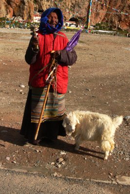 Nomad with goat
