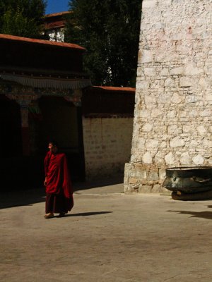 Monk in Gyme Lower Tantric College in Lhasa