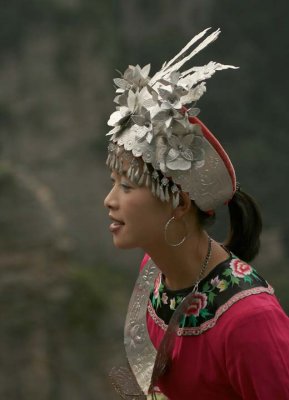 Ethnic TuJia Girl in traditional clothing