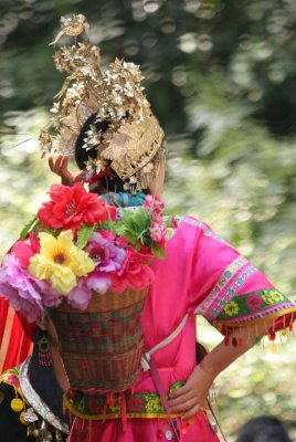 Ethnic Miao Girl in traditional clothing