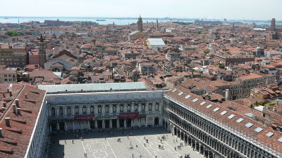 edge of piazza san marco and tile roof expanse of venice (R)