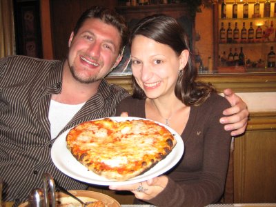 meeting up with Adryon and zach in firenze-cool heart-shaped pizza (G)