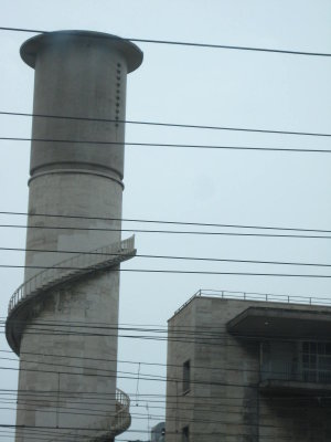 arrival by train in rome-tower with spiral staircase (G)