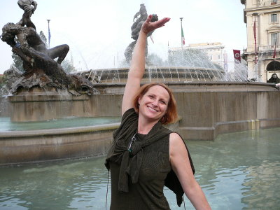 galina inspired to be part of the fountain front of piazza della republica (R)