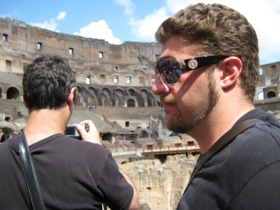 rich taking pictures and zach taking in the sites at colosseum (G)