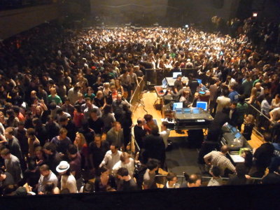 crowd starts clearing the ballroom floor