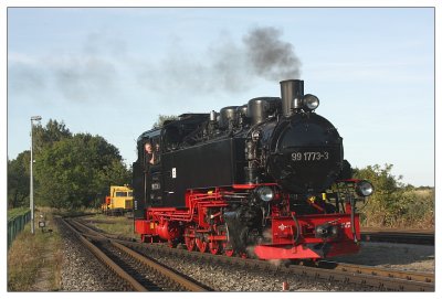 99 773 beim Umsetzen in Putbus