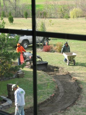 Digging out - glad it's not snow!