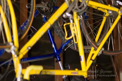 Bicycles Hanging in Garage