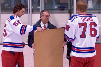 Framed Jersey Presented to John and Linda Meigs