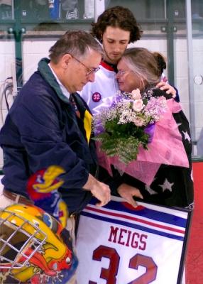 With Helmet and Jayhawk