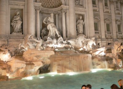 Rome.   The Trevi Fountain at night