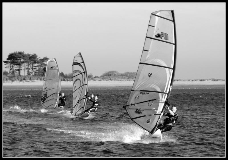 Three Wind Surfers