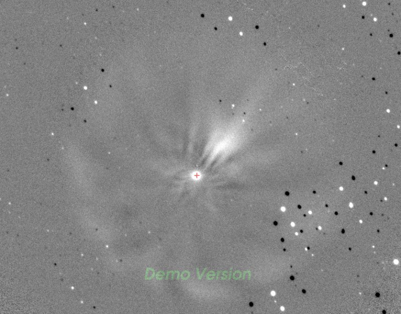 coma detail using Larson-Sekanina filter in Astroarts demo