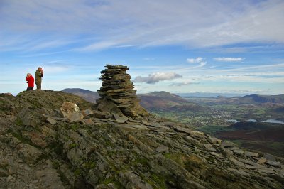 Grisedale Pike 791m with Keswick & Derwentwater in the distance