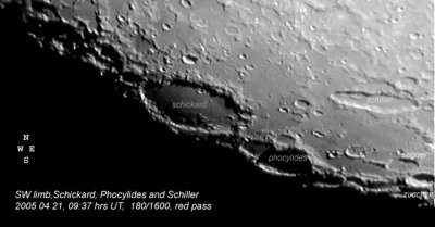 Luna 2005 04 21 09 37 hrs UT, SW limb, 180 1600 ToUcam red pass ,annotated