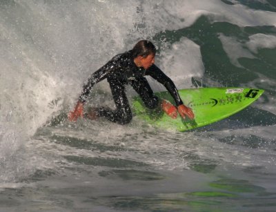 James Tume surfing at Lyall Bay, IMG_7025, close up