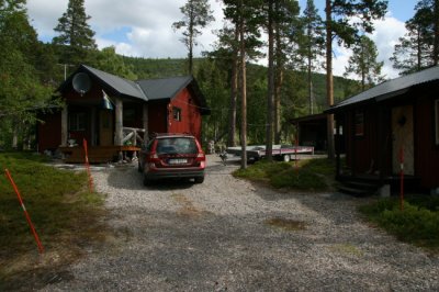 Framme vis Lars och Elmas stuga i Vstra Kirjaluokta, Stora Sjfallet