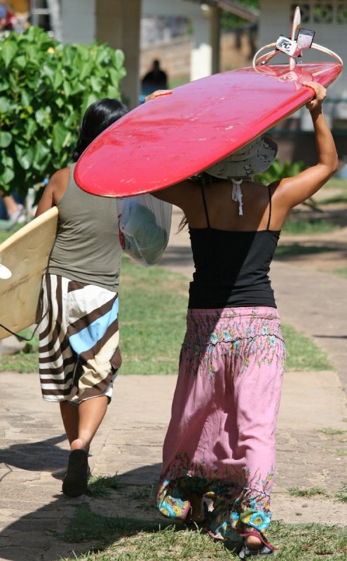Surfers on Maui