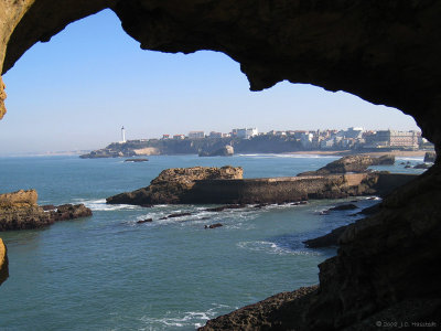 Biarritz View Through Rocks