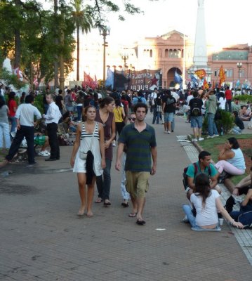 Gathering in Plaza de Mayo, Buenos Aires, Ar
