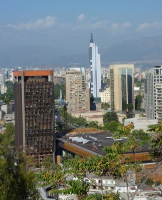 View north east from Cerro Santa Lucia, Santiago, Chile