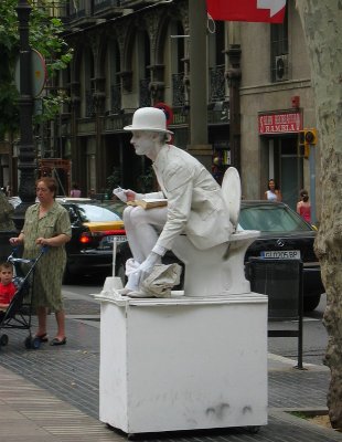 Tableaux artist on Las Ramblas, Barcelona