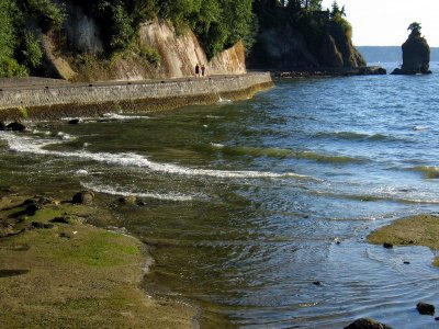 Siwash Rock and the Seawall, Stanley Park, Vancouver