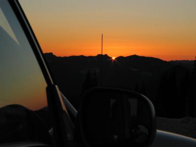 Sunset and my car
