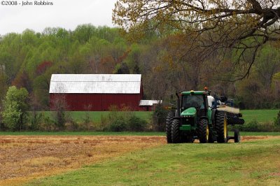 Spring Barn with Tractor