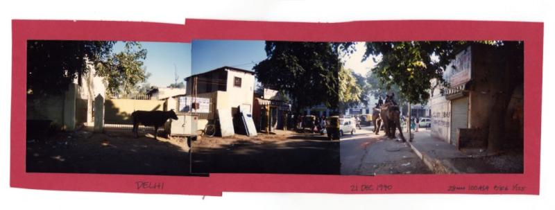 Street with Cow and Elephant (New Delhi 21 December 1990)