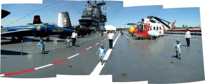 Rahil and Grandma on USS Intrepid Flight Deck (1 June 2009)
