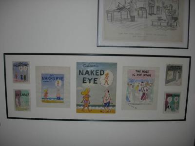 Here's a picture of the set, framed.  The book's actual jacket is in the middle.