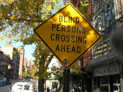 Blind Persons Crossing Ahead (New York City)