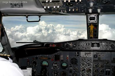 Descending to 12,000 ft. Heavy clouds ahead.
