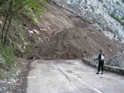 Sospel - landslide in the Vallee de la Bevera