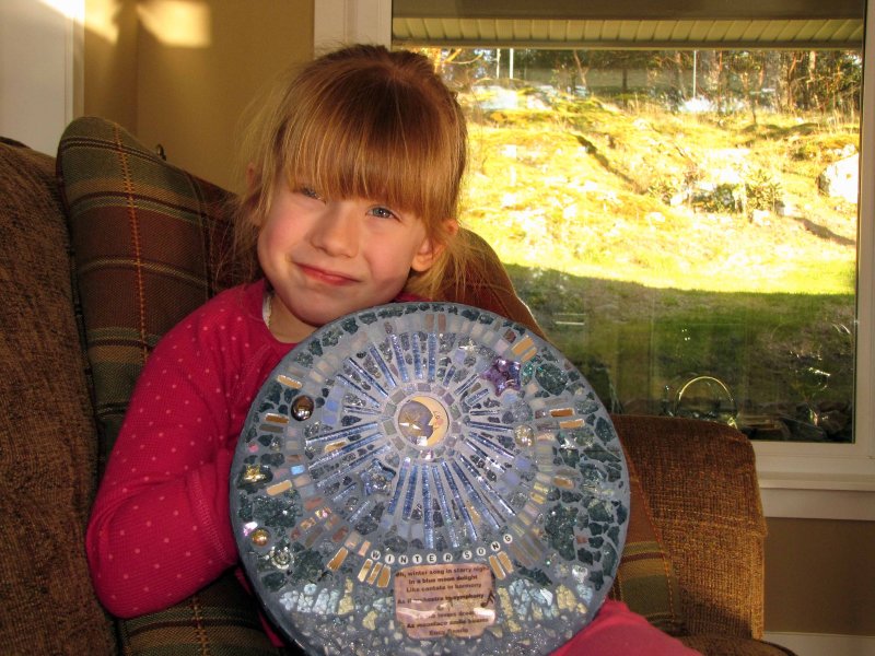 BEFORE her birthday came she chose the Moon Song mosaic wall hanging.