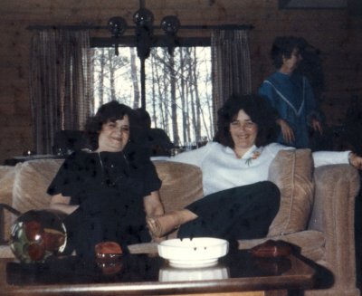 Mom, Peg, Joyce in Smokey Mountain Cabin