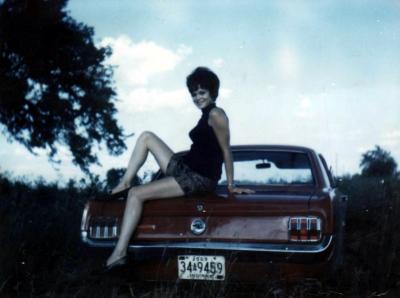 Brenda on Al Grenier's Mustang