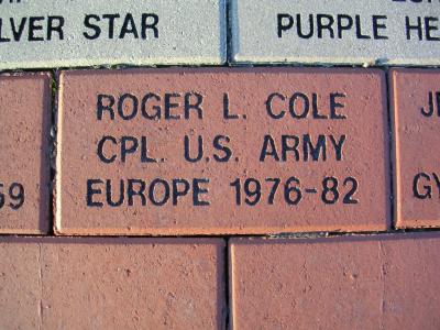 Roger's Honor at Kokomo Veteran Memorial