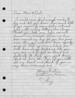 Letter from Larry to Tom & Bonnie