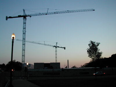 twilight view of construction