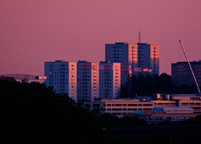 Sunset over the high rises