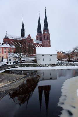 The catherdal reflected