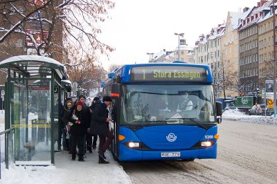 Wintery bus ride