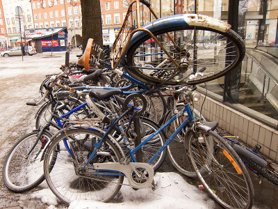 A heap of bikes